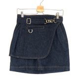 Dark Blue Denim Mini Skirt with Denim Belt / FENDI - Size 36