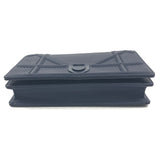 Dark Blue DIORAMA Cannage Matte Leather Studded Wallet On Chain / CHRISTIAN DIOR