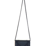 Dark Blue DIORAMA Cannage Matte Leather Studded Wallet On Chain / CHRISTIAN DIOR