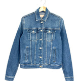 Dark Blue Fitted Trucker Denim Jacket / 7 FOR ALL MANKIND - Size S