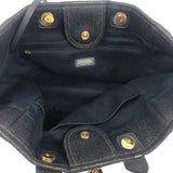 Dark Blue Lurex Denim DEAUVILLE Medium Shopper Tote Bag / CHANEL