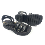 Dark Brown CLEA TRIOMPHE Python Stamped Goatskin Sandals / CELINE - Size 36