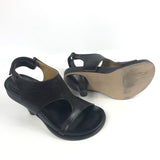 Dark Brown CUCHI Vegetable Leather Low-heeled Sandals / ELLEN VERBEEK - Size 36