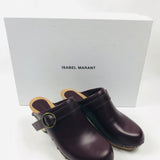 Dark Brown Leather Studded THALIE Clogs / ISABEL MARANT ETOILE - Size 37