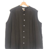 Dark Brown Oversized Sleeveless Blouse - One Size