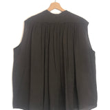 Dark Brown Oversized Sleeveless Blouse - One Size