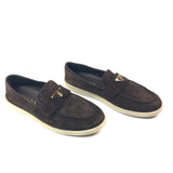 Dark Brown SAINT TROPEZ Suede Loafers / PRADA - Size 39
