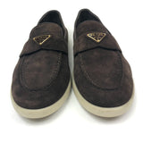 Dark Brown SAINT TROPEZ Suede Loafers / PRADA - Size 39