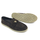 Dark Brown SAINT TROPEZ Suede Loafers / PRADA - Size 39