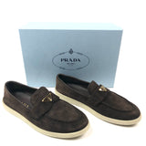Dark Brown SAINT TROPEZ Suede Loafers / PRADA - Size 39