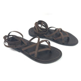 Dark Brown ZENOBIE Gladiator Leather Sandals / K.JACQUES - Size 37