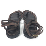 Dark Brown ZENOBIE Gladiator Leather Sandals / K.JACQUES - Size 37