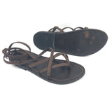 Dark Brown ZENOBIE Gladiator Leather Sandals / K.JACQUES - Size 37
