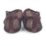 Dark Burgundy Mesh Faux-Leather Ballet Flats / ALAIA - Size 39