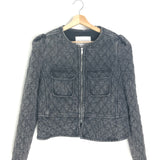 Dark Grey DELIONA Quilted Denim Jacket / ISABEL MARANT - Size 40