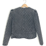 Dark Grey DELIONA Quilted Denim Jacket / ISABEL MARANT - Size 40