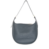 Dark Grey Medium HELOISE Supple Grained Calfskin Moon Bag / CELINE