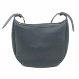 Dark Grey Medium HELOISE Supple Grained Calfskin Moon Bag / CELINE