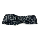 Dark Grey MIZZA Leopard Print Twisted Silk Headband / DIOR