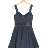 Dark Indigo Bustier Stretch-Denim Belted Skater Mini Dress / DOLCE & GABBANA - Size IT 42