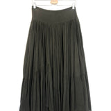 Dark Khaki Cotton Midi Skirt / LAURENCE BRAS - Size 36