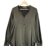Dark Khaki Long Sleeves Silk Blouse / VINCE - Size S