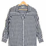 Dark Navy CAPRI Gingham Checked Long Sleeves Shirt / MAJE - Size 1