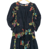 Dark Navy Floral Embroidered A-line LOUISE Mini Dress / FARM RIO - Size S