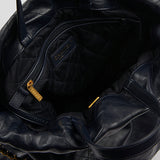 Dark Navy Leather Quilted 22 Backpack / CHANEL
