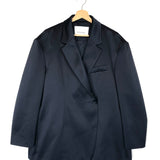 Dark Navy Oversized Satinated Blazer Jacket / THE FRANKIE SHOP - Size XS/S
