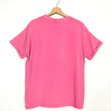 Dark Pink Plain Cotton  Tee - One Size