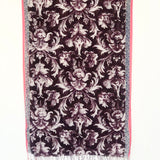 Dark Purple Floral Printed Cotton Scarf / EPICE PARIS