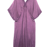 Dark Purple VOLRA Ruched Kimono-sleeve Satin Maxi Dress / MES DEMOISELLES ... - Size 0