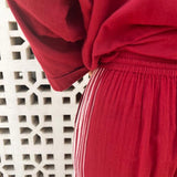 Dark Red Cotton Elasticized Pants - model ADIDANEY / MES DEMOISELLES… - Size 1