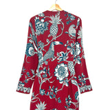 Dark Red TROPICAL LANDING Wrap Mini Dress / FARM RIO - Size S