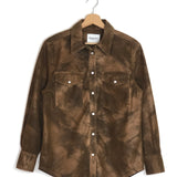 Dark Tobacco KARIMA Faux Leather Shirt / ISABEL MARANT ETOILE - Size 36