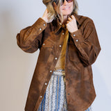 Dark Tobacco KARIMA Faux Leather Shirt / ISABEL MARANT ETOILE - Size 36