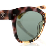 Dark Tortoise and Green Butterfly Sunglasses / CHANEL