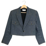 Deep Marine Blue Cropped Denim Jacket / SAINT LAURENT - Size 40