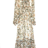 Ecru Autumnal Blooms Floral Print High-Neck Midi Dress / ZIMMERMANN - Size 3