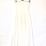 Ecru Big Buttoned Strapless Linen Dress / JOSLIN - Size 6