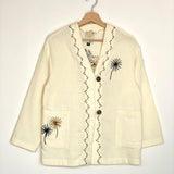 Ecru Cotton-blend Embroidered Jacket with Beads / YOUNIC BY DINSA - One Size