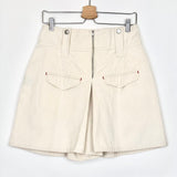 Ecru DICOCHIA Cotton Pleated Flared High Rise Shorts / ISABEL MARANT - Size 36