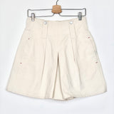 Ecru DICOCHIA Cotton Pleated Flared High Rise Shorts / ISABEL MARANT - Size 36