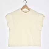 Ecru ELIX Short and Wide Sleeves Cotton Tee / BA&SH - Size 2