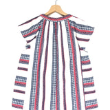 Ecru EMI Cali Striped Short Flutter Sleeves Top / XIRENA - Size M