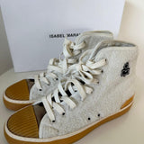 Ecru Faux Fur Benkeen High Top Sneakers / ISABEL MARANT - Size 37