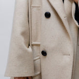 Ecru FLICKA Oversized Wool Coat / ISABEL MARANT ETOILE - Size 36