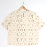 Ecru GINO Guipure Short Sleeves Top / STELLA & SUZIE - Size M