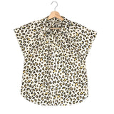 Ecru Leopard Print Sleeveless Blouse / JOHANNA PARIS - One Size